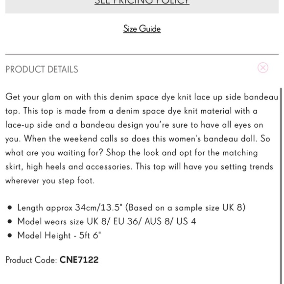 Pretty Little Thing Denim Space Dye Knit Lace Up Side Mini Skirt & Bandeau Top - Picture 8 of 16